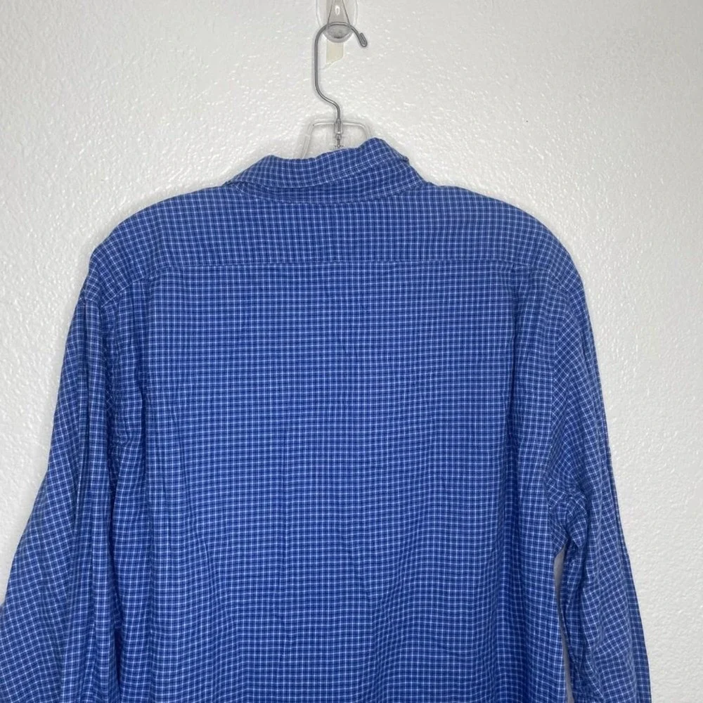 Polo Ralph Lauren Blue Gingham Check Button Down Shirt Mens XL Long Sleeve Pony